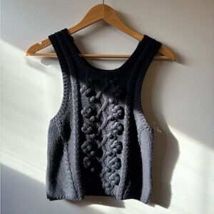 Black Knit Sleeveless Top
